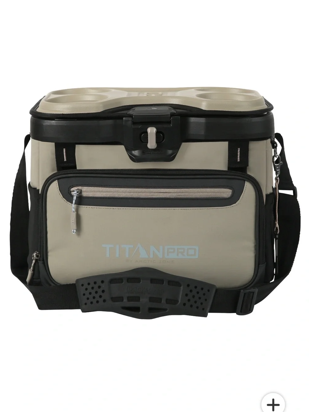 Titan Pro Cooler 40 Can Iceless Zipperless in Taupe Gray and Black